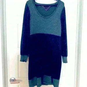 TOMMY  HILFIGER KNIT CREPE GREY DRESS SIZE LARGE
